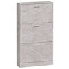 vidaXL Shoe Cabinet Concrete Grey Engineered Wood 23.2 x 6.7 x 42.5 in