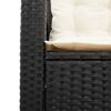 vidaXL Garden Sofa Black, Cream White