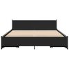 vidaXL Bed Frame Black Engineered wood, Metal Double Bed Frame