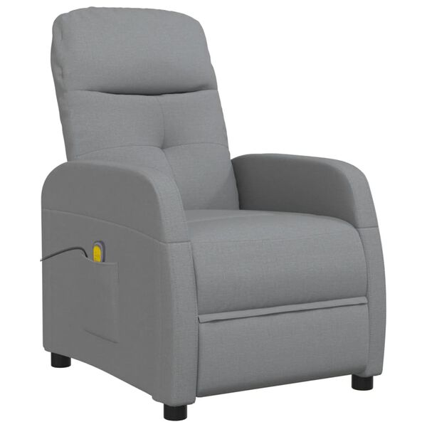 vidaXL Massage Chair Light grey Fabric (100% polyester), plywood, iron