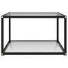 vidaXL Coffee Table Transparent, Black Tempered Glass, Powder-Coated Steel