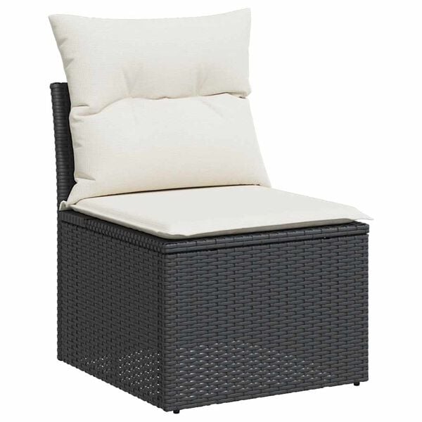 vidaXL Garden Sofa Set Black and Cream