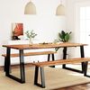 vidaXL Dining Table Natural wood with black legs