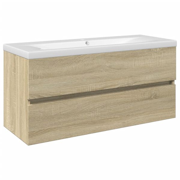 vidaXL Bathroom Furniture Set Sonoma oak and white