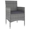 vidaXL Garden Lounge Set Grey Poly Rattan Medium Durable