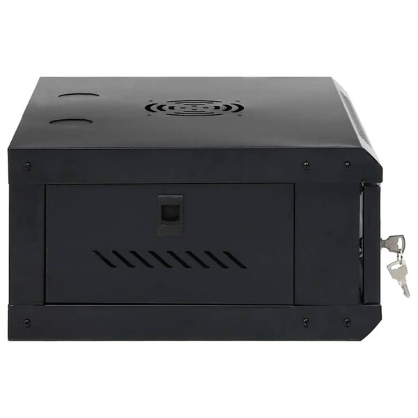 vidaXL Network Cabinet with Storage Black 53 x 35 x 21 cm Steel