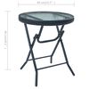 vidaXL Bistro Set Cream and black Textilene, steel, glass Compact