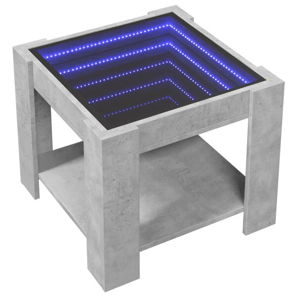 vidaXL Coffee Table Concrete grey Engineered wood, glass Small