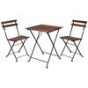 ProGarden Bistro Set Black Acacia wood, metal Small Foldable