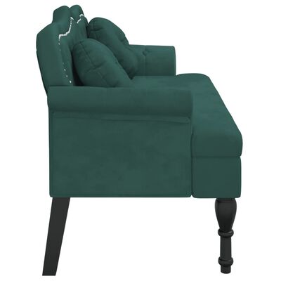 vidaXL Bench with Cushions Dark Green 47.4"x25.6"x29.5" Velvet