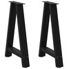 vidaXL Coffee Table Leg Black Powder-Coated Steel 23.6 x Levelers