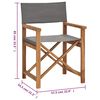vidaXL Director's Chair Set of 2 Grey Teak wood, Polyester Standard