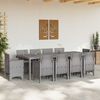 vidaXL Garden Dining Set 11 pcs Light Grey Polt rattan