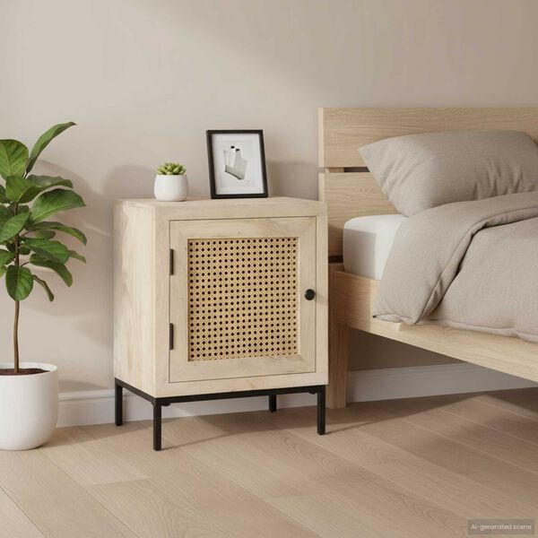 vidaXL Bedside Cabinet Bleached Mango Wood Solid Mango Wood