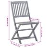 vidaXL Outdoor Chair Set of 8 Grey Solid Acacia Wood Medium Foldable