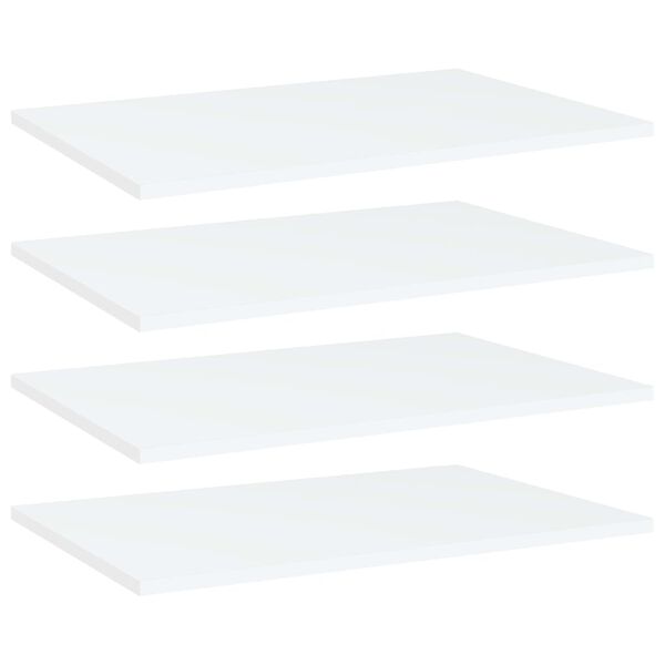 vidaXL Shelf Set of 4 White Engineered Wood 23.6 x 15.7 x 0.6 in