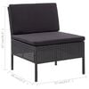 vidaXL Garden Lounge Set Black Poly Rattan, Powder-Coated Steel, Polyester