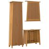 vidaXL Bathroom Furniture Set Pinewood color with metal handle accents