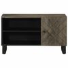 vidaXL TV Cabinet Black Solid Mango Wood Medium TV Cabinet Rectangular