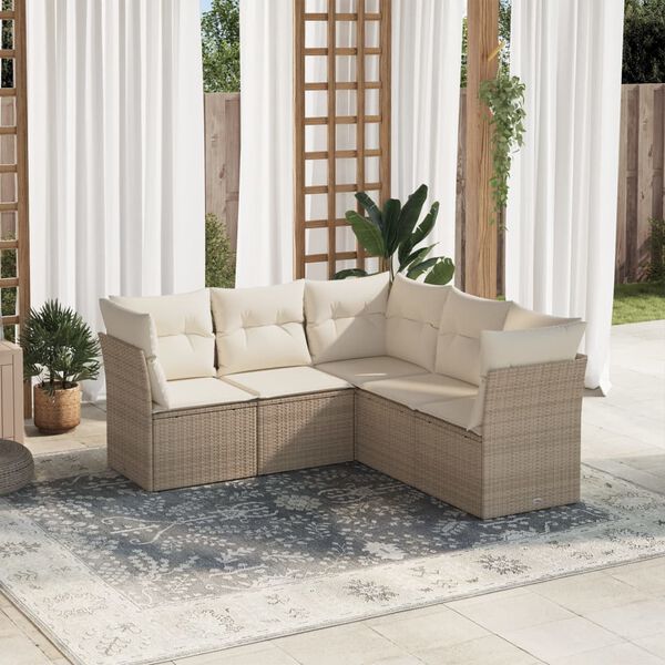 vidaXL Garden Sofa Set Beige