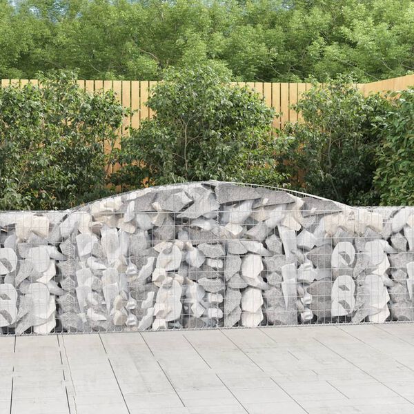 vidaXL Gabion Basket Set of 2 Silver Galvanized iron 157.5 in long