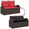 vidaXL Garden Sofa Brown 124 x 62 x 85 cm poly rattan