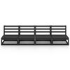 vidaXL Garden Sofa Black Solid pine wood Standard Modular Outdoor Sofa