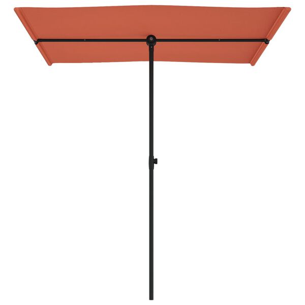 vidaXL Garden Parasol Terracotta Polyester, Aluminum Medium