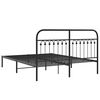 vidaXL Bed Frame Black Steel 63x79 in Bed Frame Rectangular
