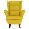 vidaXL Rocking Chair Yellow Velvet (100% polyester), solid rubber wood