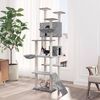 vidaXL Cat Tree Light Grey Engineered Wood, Plush, Sisal Extra Large