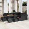 vidaXL Garden Sofa Set with Cushion 13 pcs Black Poly rattan