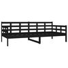 vidaXL Day Bed Black Solid Pine Wood Twin Convertible
