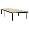 vidaXL Bed Frame Black Metal, poplar wood 39.4 x 78.7 in Durable