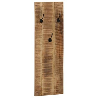 vidaXL Wall-mounted Coat Racks 2 pcs Solid Mango Wood 14.2"x43.3"x1.2"
