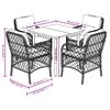 vidaXL 5 Piece Patio Dining Set with Cushions Light Grey Poly Rattan