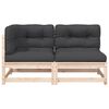 vidaXL Patio Sofa Anthracite Solid pine wood 2-Seater Modular