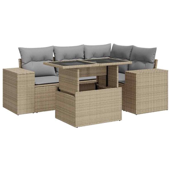 vidaXL Garden Sofa Set Beige