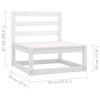 vidaXL Garden Lounge Set White Solid pine wood, 100% polyester fabric