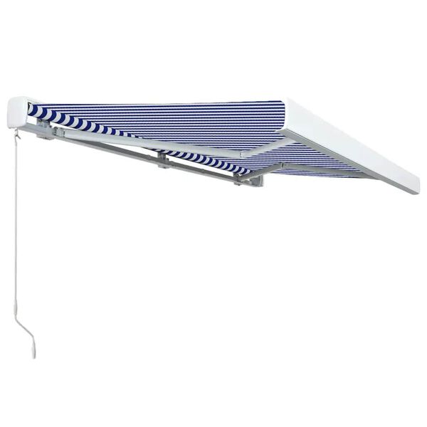vidaXL Retractable Awning Blue and White