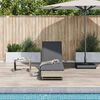 vidaXL Sun Lounger with Wheels and Cushion Light Grey Poly Rattan
