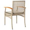 vidaXL Garden Chair Set of 2 Beige and Brown PE rattan Medium
