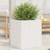 vidaXL Garden Planter White Solid Pinewood Medium Garden Planter