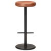 vidaXL Bar Stool Set of 2 Brown and Black Real leather and iron Standard