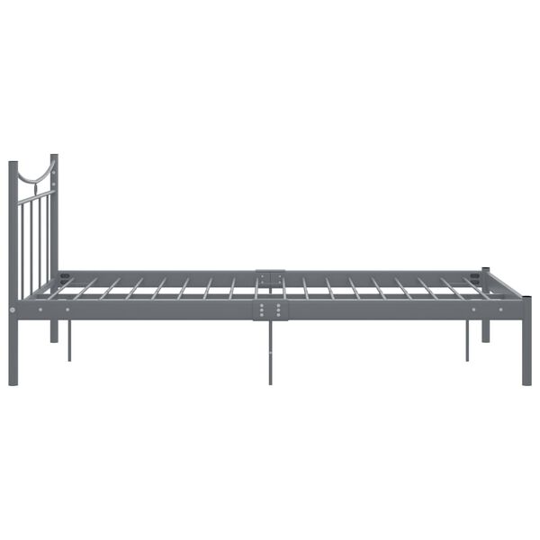 vidaXL Bed Frame Grey Powder-coated metal 47.2 x 78.7 in Durable
