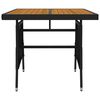 vidaXL Outdoor Dining Set Black PE rattan, steel, solid acacia wood Small