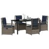 vidaXL Garden Dining Set 5 pcs Gray poly rattan