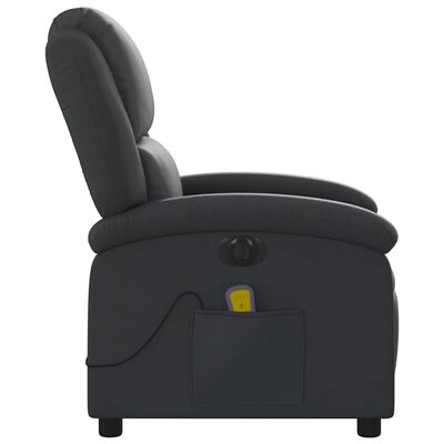 Side profile of the recliner showing the armrest and back cushion