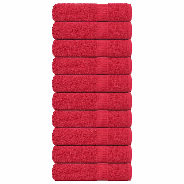 vidaXL Bath Towel Set of 10 Red 100% Cotton 39.4 x 59.1 in Durable