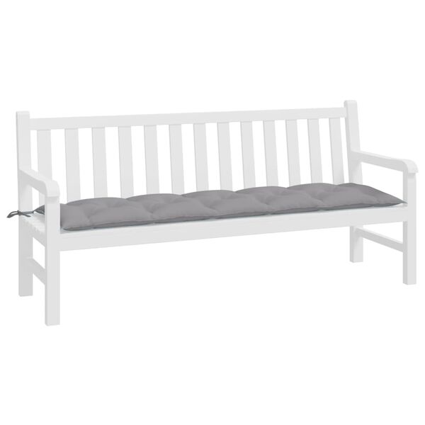 vidaXL Garden Bench Cushion Grey Oxford fabric, Hollow fiber 70.9x19.7 in